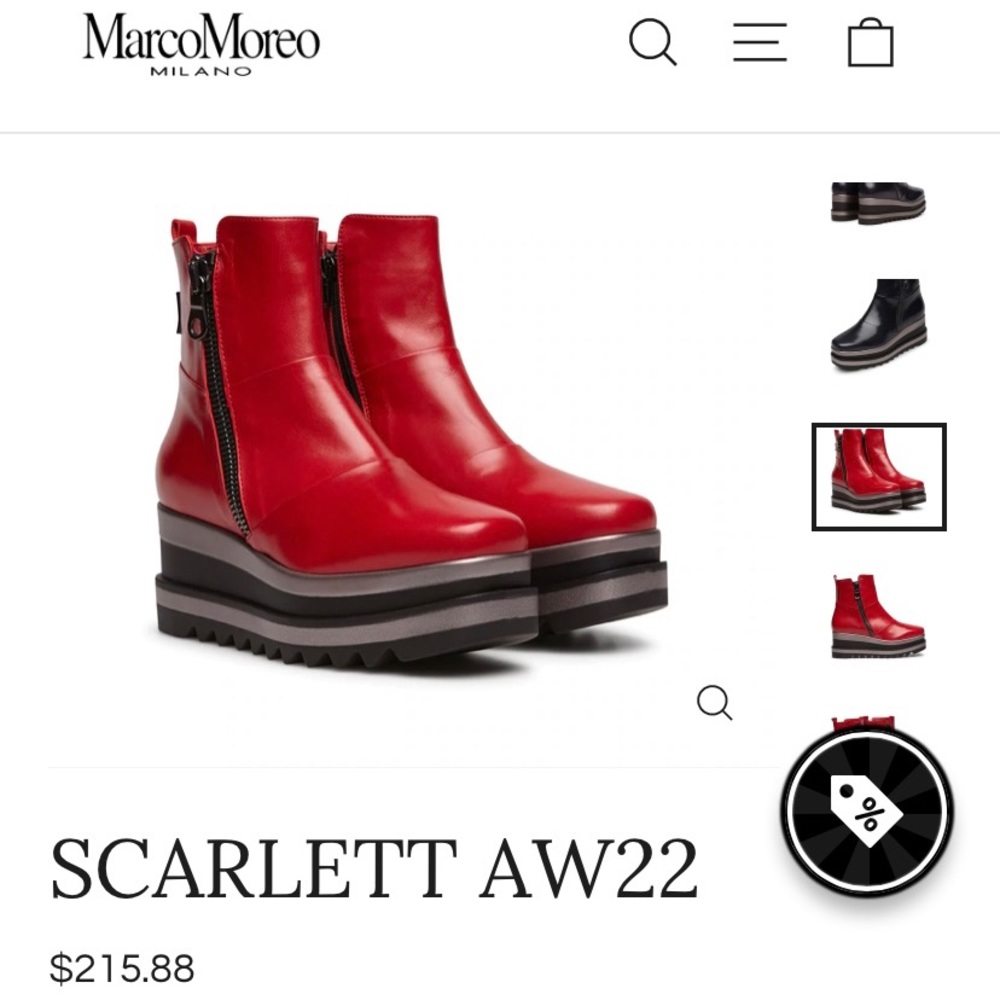 Marco Moreo Milano SCARLETT Boot $238.90 Euros delivered ($257 US dollars)